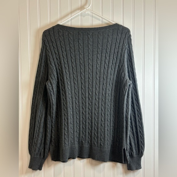 Ralph Lauren Women Gray Cable Knit Sweater - Picture 2 of 14